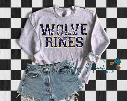 Faux Glitter Bentonville West Wolverines Tee