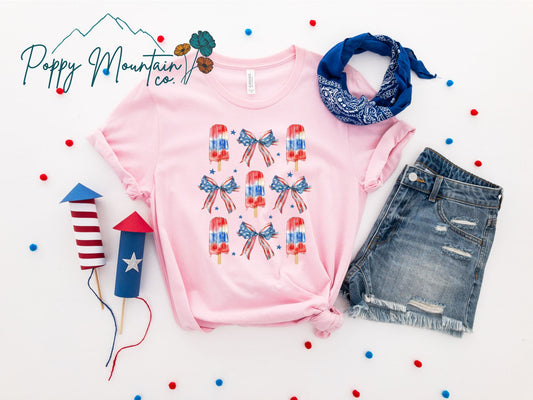 KIDS Bomb Pops Bow Collage Tee