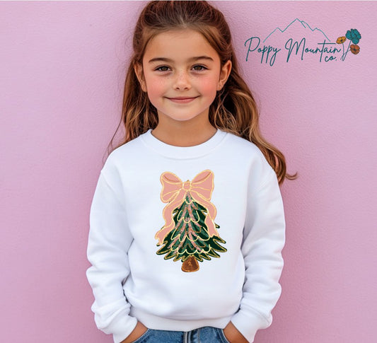 KIDS Bow Christmas Tree Tee