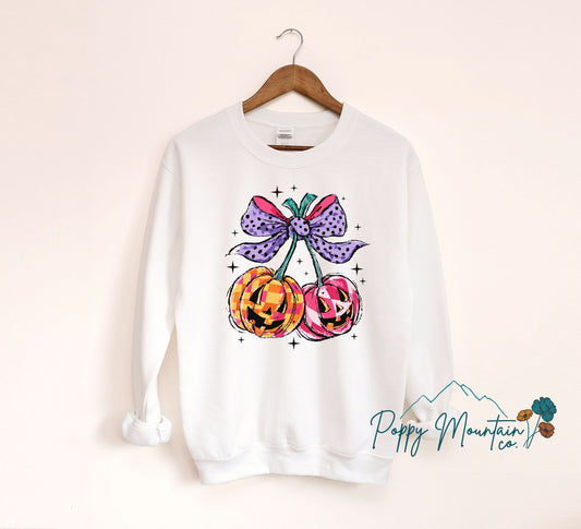 KIDS Bright Jack O Lantern Cherries Tee