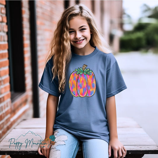 KIDS Brushstrokes Pumpkin Tee