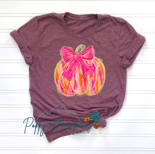 KIDS Glitter Brushstroke Pumpkin Tee