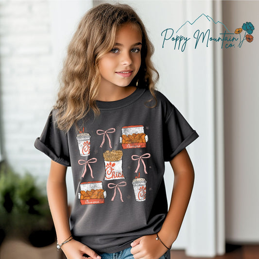 KIDS Chick Fil A Bows Collage Tee