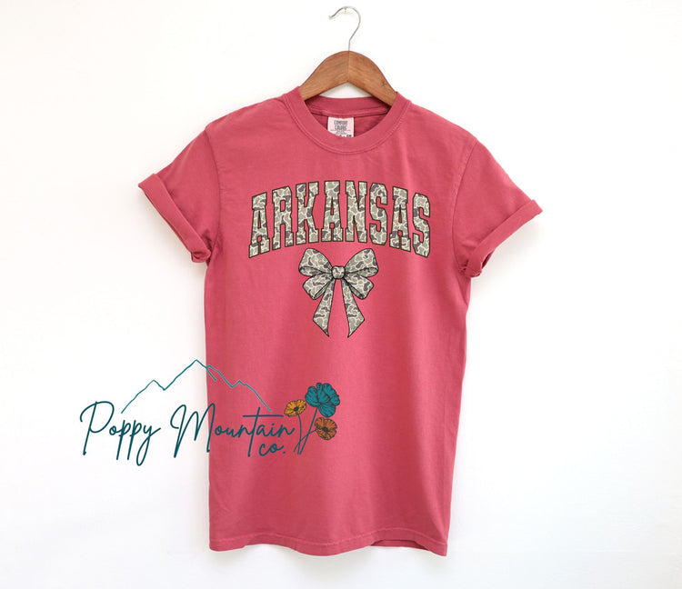 Camo Arkansas Bow Tee