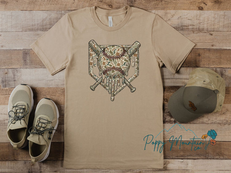 KIDS Camo Baseball Drip Tee