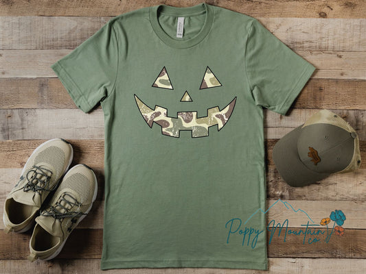Camo Pumpkin Face Tee