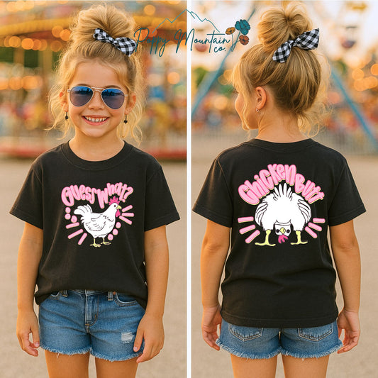 KIDS PINK Guess What Chicken Butt Tee