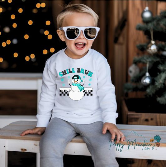 KIDS Chill Bruh Snowman Tee