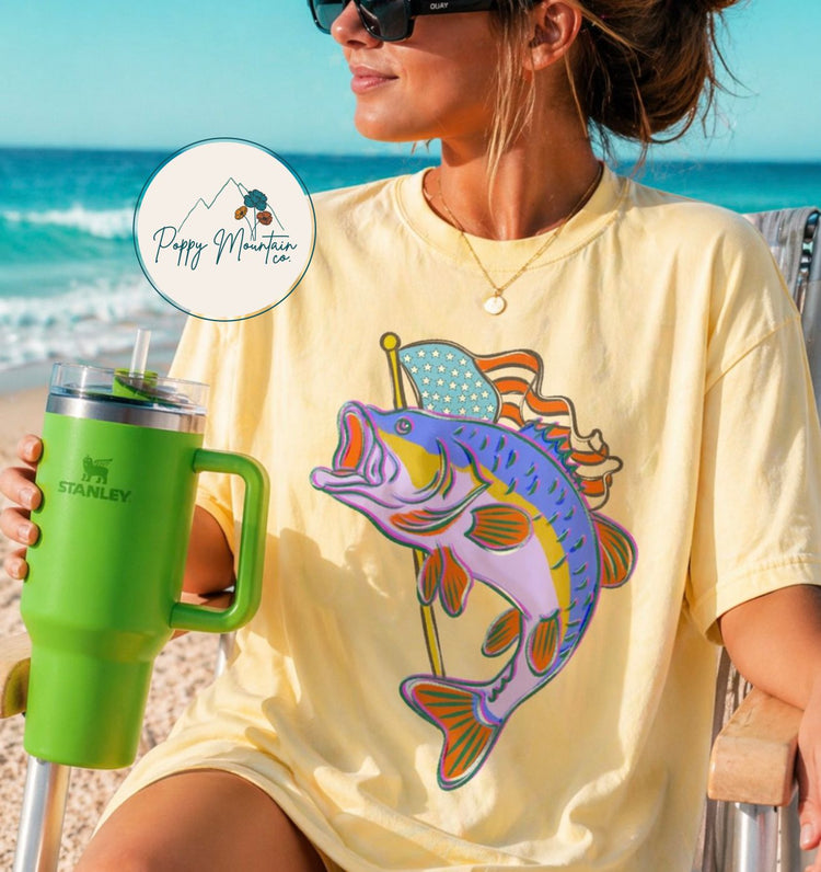Colorful American Bass Tee
