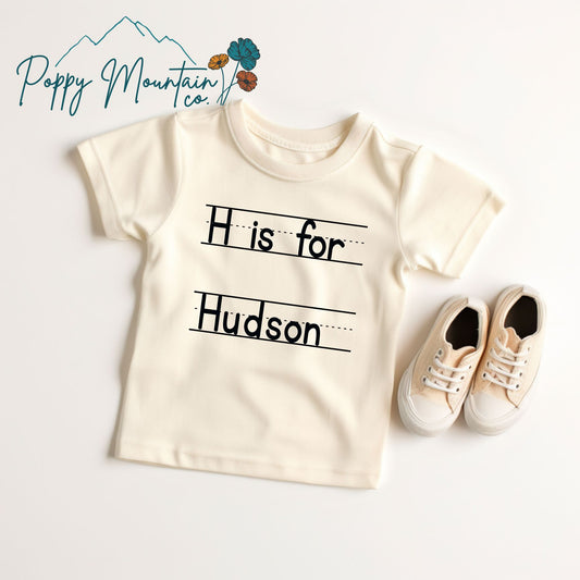 KIDS Custom Lined Handwriting School Tee