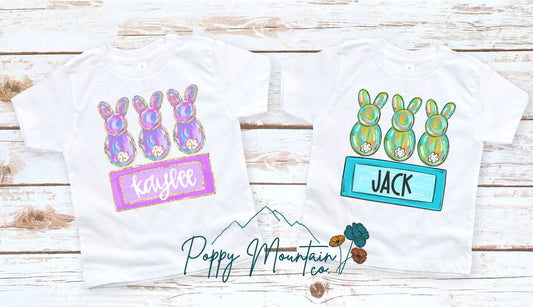 KIDS Custom Brushstroke Bunny Trio Tee
