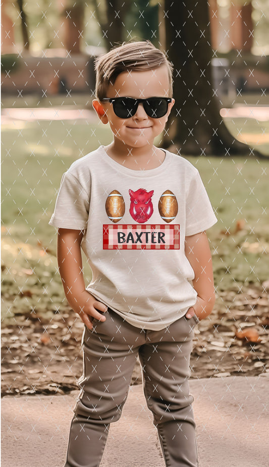 KIDS Custom Hogs Football Tee