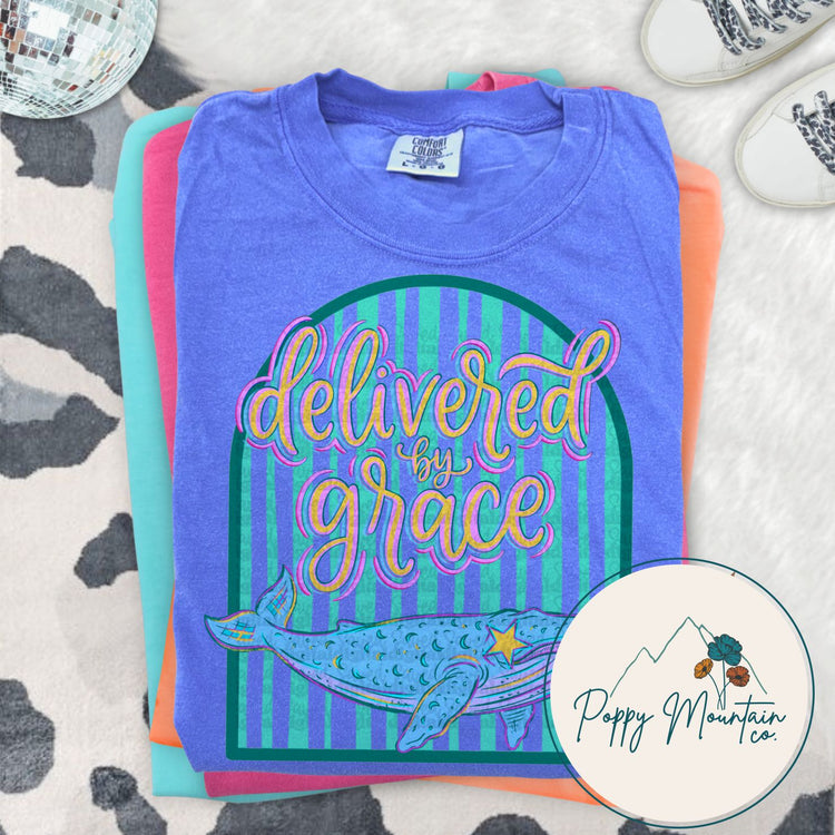 Delivered By Grace Whale Tee