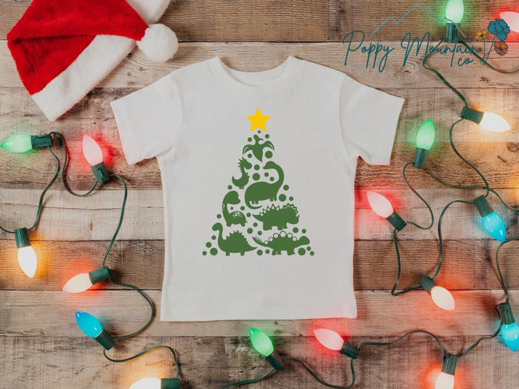 KIDS Dino Christmas Tree Tee