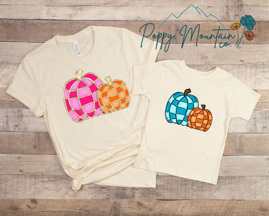 Colorful Checkered Pumpkin Tee