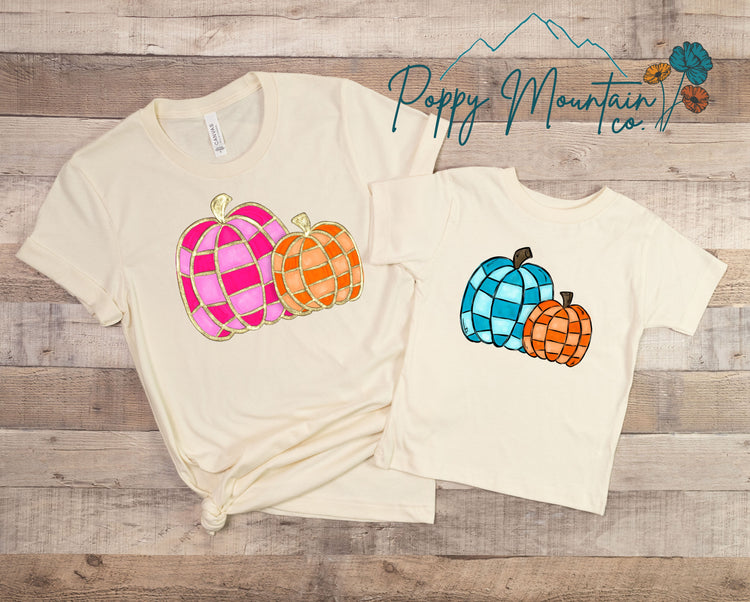 KIDS Colorful Check Pumpkins Tee