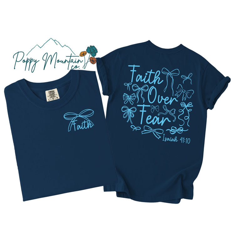 KIDS Faith Over Fear Bows Tee