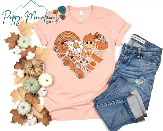 Fall Heart Collage Tee