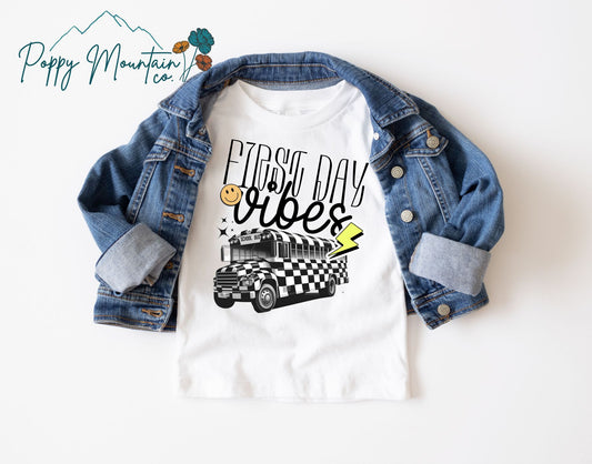 KIDS First Day of School Vibes Bus Tee