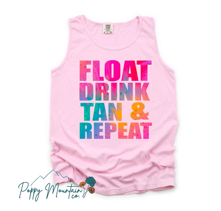 Float Drink Tan & Repeat Tee