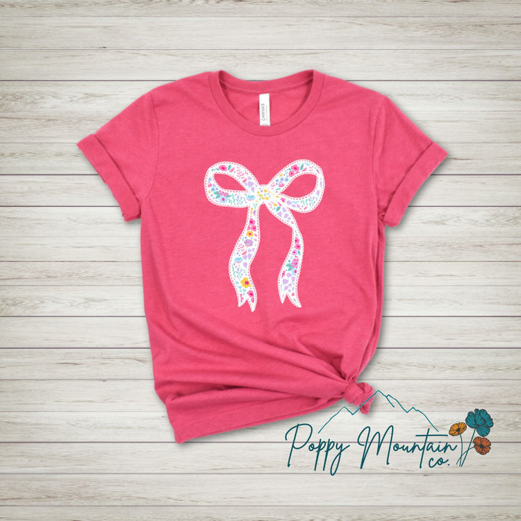 Floral Lace Bow Tee