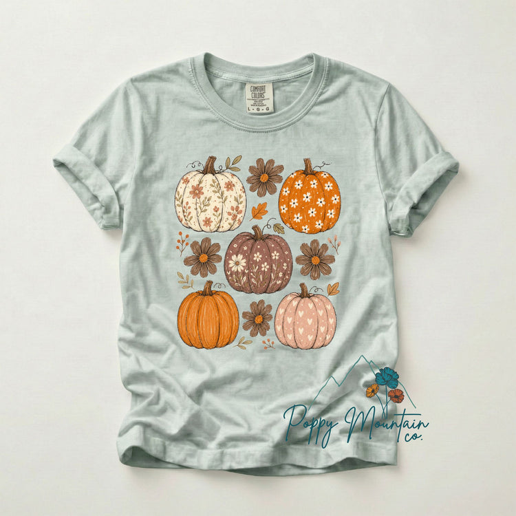 Floral Pumpkin Collage Tee