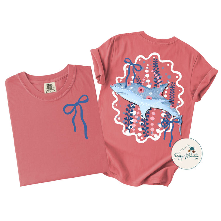 Floral Shark Bow Tee