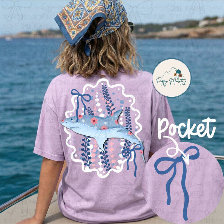 Floral Shark Bow Tee