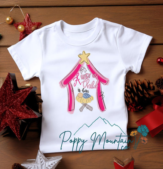 KIDS Pink Nativity Tee