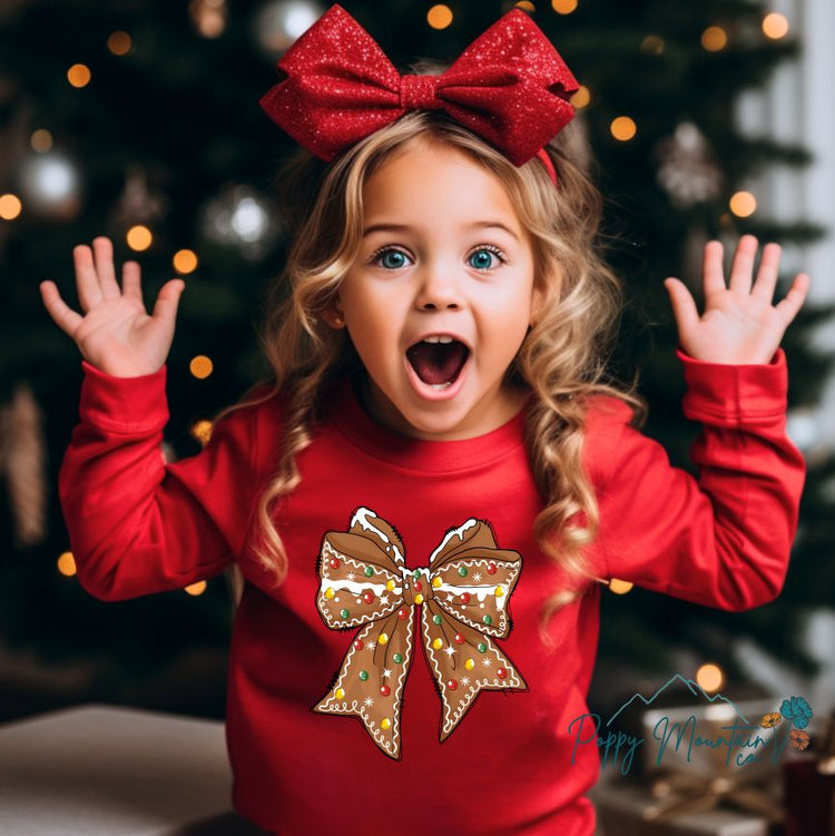 KIDS Gingerbread Bow Tee