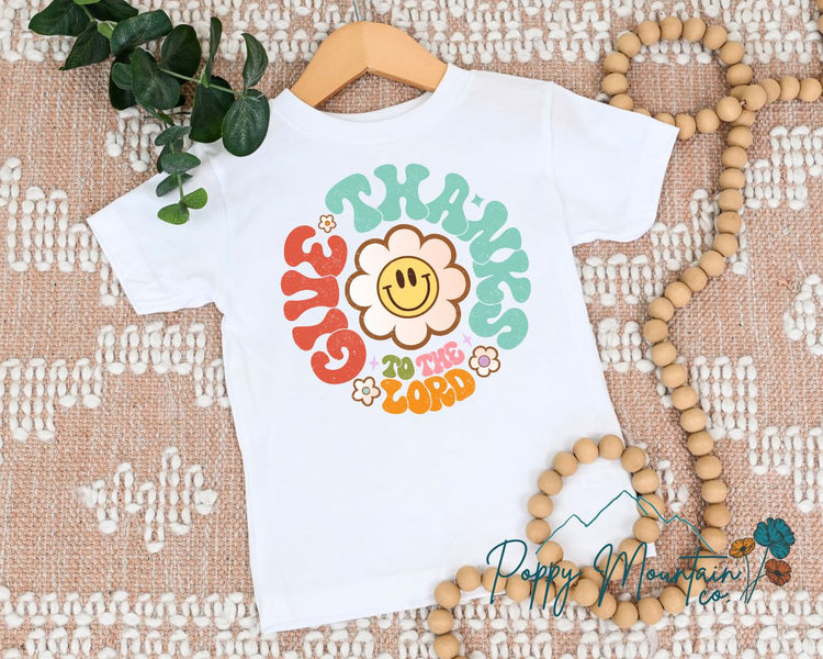 KIDS Give Thanks to the Lord Smiley Tee