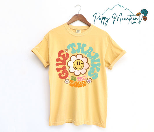 Give Thanks to the Lord Smiley Tee