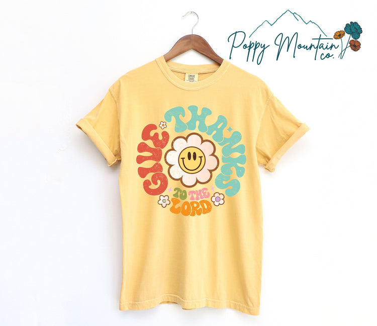 KIDS Give Thanks to the Lord Smiley Tee