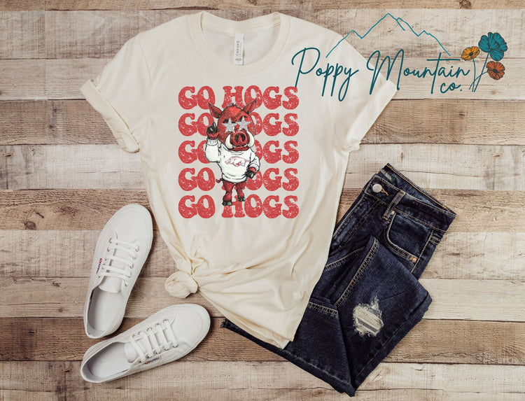 KIDS Go Hogs Preppy Mascot Tee