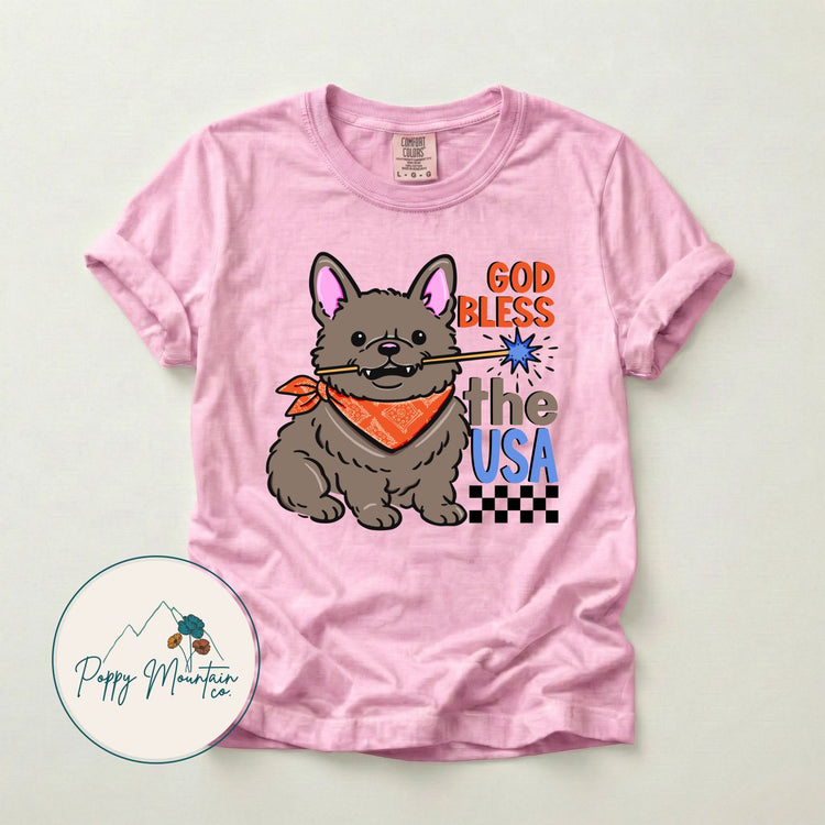 God Bless the USA Dog Tee