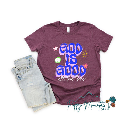 KIDS Groovy God is Good All the Time Tee