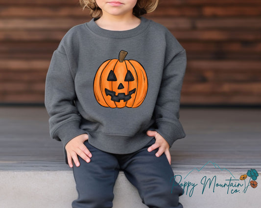 KIDS Hand Drawn Jack-O-Lantern Tee