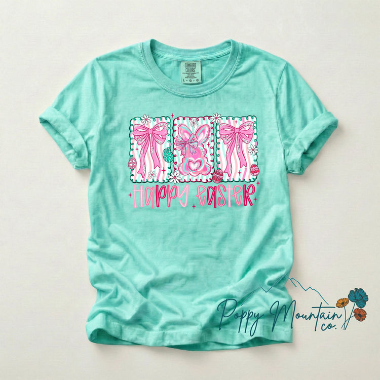 Happy Easter Bow Trio Tee