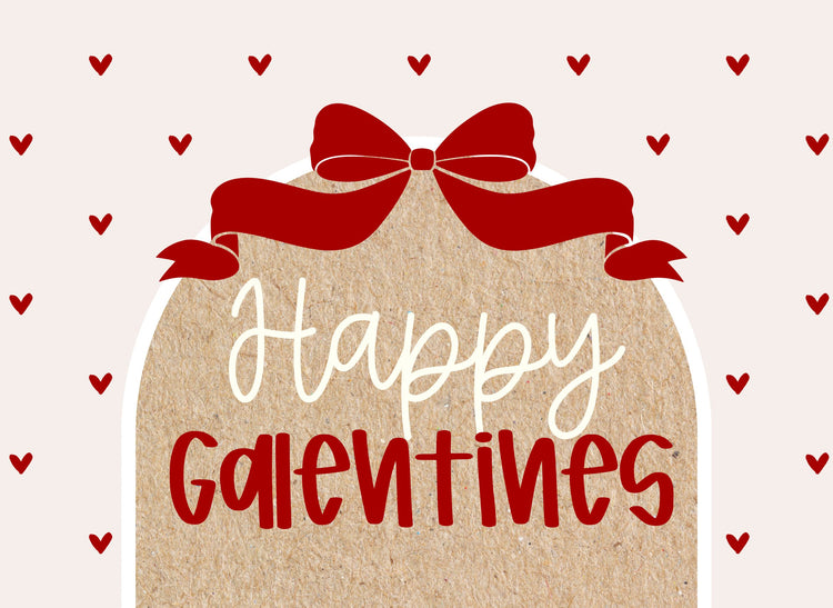 Hand Painted Happy Galentines Hearts Paper Banner