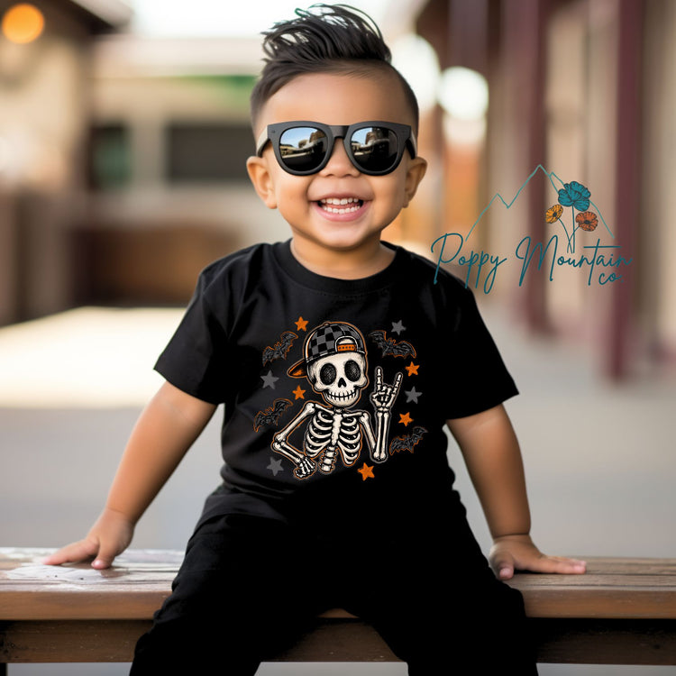 KIDS Hip Halloween Skelly Tee