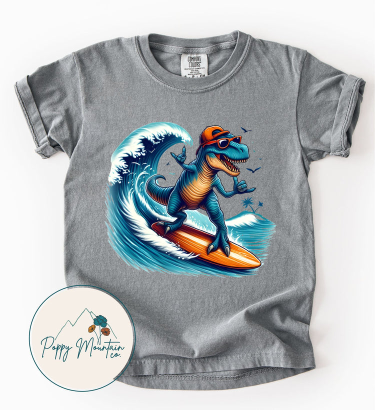 KIDS Hip Surfing Dino Tee