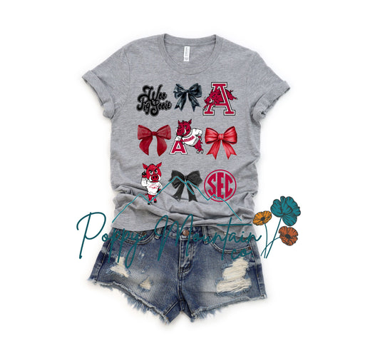 Hogs Bow Collage Tee