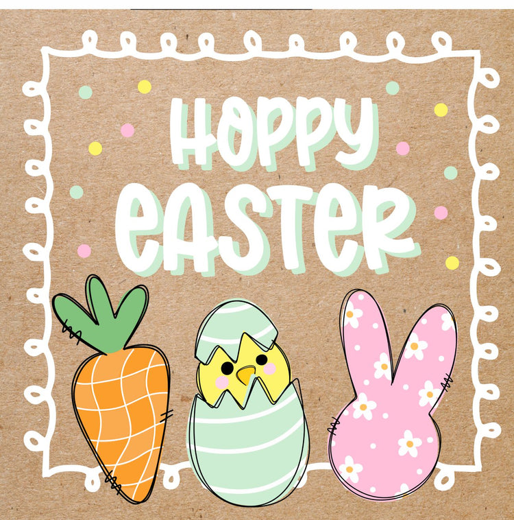 Hand Painted Hoppy Easter Paper Banner