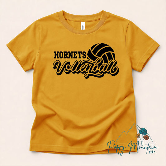 KIDS Hornets Volleyball Retro Script Tee