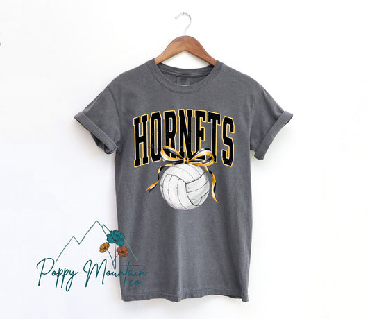 Hornets Volleyball Bow Tee