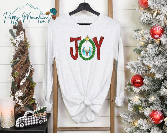 Joy Nativity Wreath Tee