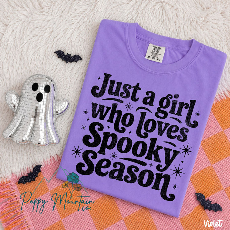 KIDS Just a Girl Who Loves Spooky Season Tee