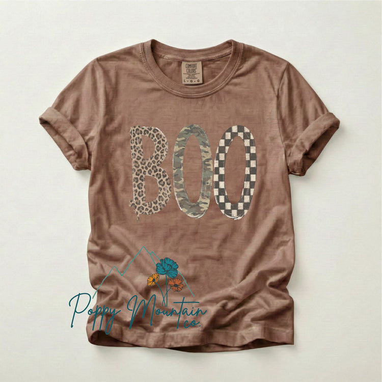 KIDS Leopard Camo Check BOO Tee