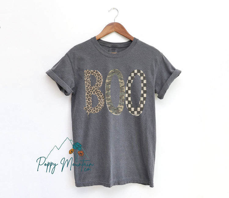 KIDS Leopard Camo Check BOO Tee