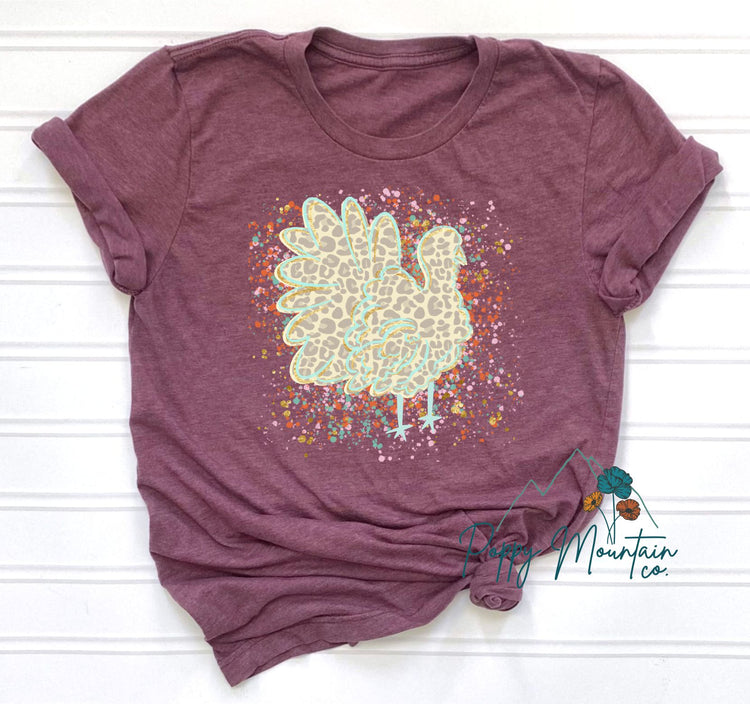 KIDS Leopard Turkey Splatter Tee
